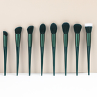 Plating Handle Matte Green High End Makeup Brush Set 16.8cm  Total Length
