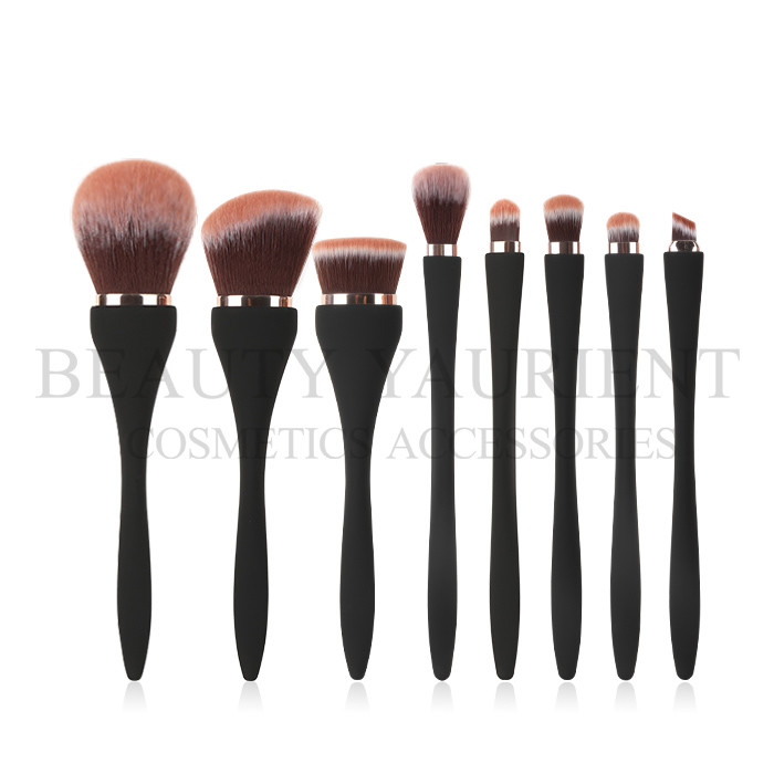 Streamlined Private Label Makeup Brushes 15.2CM With Aluminum Long Handle